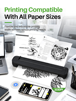 Printer Nirkabel ST81 Ringkas dan Ringan 8 Inci A4, Mesin Thermal Tanpa Tinta, Lebar Cetak Variabel untuk Tato