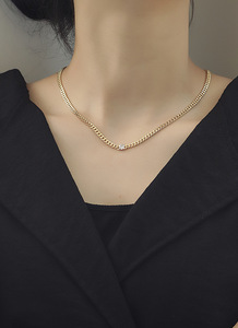 Unisex Cubic Zirconia <b>Charm</b> Necklace Fashionable Brass Cuban Chain Claw Setting Classic Geometric Design for Anniversaries Hot - Product Image 2