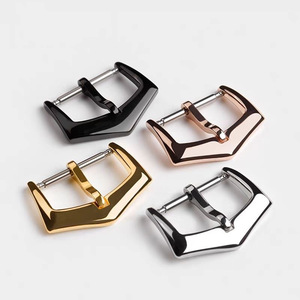 Hebilla de <span class=keywords><strong>Reloj</strong></span> de Acero Inoxidable con Acabado Pulido, 18-20 mm, Plateado, Dorado, Rosado, Negro, Multi-Recubrimiento, Ajuste Universal - Product Image 1