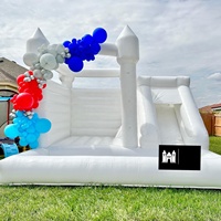 Enfants adultes fête en plein air événement grand 13X13ft Commercial PVC blanc gonflable rebond maison Combo château plein d'entrain mariage
