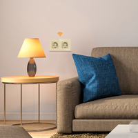 Prises intelligentes Touchmi standard UE Tuya ZigBee Allemagne, simples/doubles, avec panneau en verre au design moderne