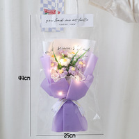 Groothandel Gebreide Geconserveerde Bloem Boeket Met Led Verlichting Geschenkdoos Voor Valentijnsdating Jubileum Cadeau Paar Liefhebber