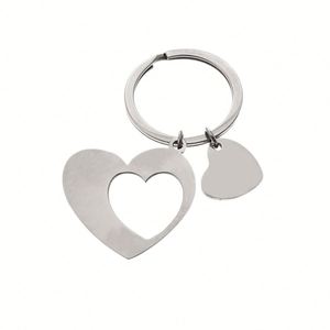 Porte-clés Cœur en Acier Inoxydable Vierge pour Couple 2026, Gravure Laser Personnalisée du Nom et de la Photo, DIY - Product Image 5