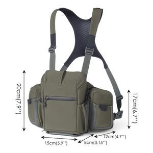 Harnais pour jumelles, sac de poitrine professionnel, étui pour jumelles avec poche pour télémètre, pour la chasse, l'observation des oiseaux et la randonnée - Product Image 2