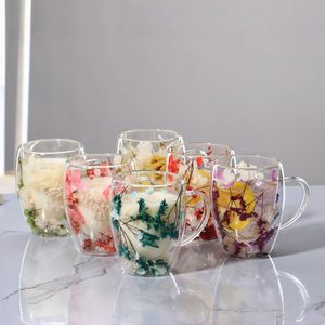Verre à <span class=keywords><strong>latte</strong></span> <span class=keywords><strong>macchiato</strong></span> avec fleurs séchées, 350 ml, verres à double paroi, tasses à expresso, thermoglass à double paroi, tasses à cappuccino - Product Image 6