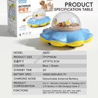 Jouet d'alimentation télécommandé en plastique pour animaux de compagnie, adorable jouet de jeu pour animaux en forme de pieuvre