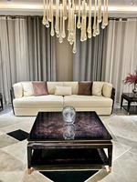 Ensemble de canapés modulaires confortables pour la famille, ensemble de canapés luxueux en cuir, meubles de salon modernes