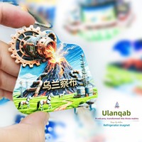 L'âme poétique d'une personne chinoise, aimant de réfrigérateur de la Mongolie intérieure Ulanqab, autocollant magnétique 3D, souvenir de voyage, cadeau, décoration pour la maison
