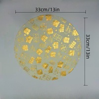 Boîte cadeau de luxe, napperons ronds jetables en plastique doré à feuille d'or pour fêtes d'anniversaire