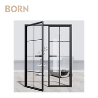 Porte à battant en verre creux en aluminium intérieur insonorisé résistant à l'humidité pour les espaces adjacents de salle de bain australienne