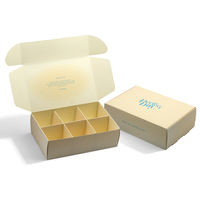 Boîte d'emballage pliable en carton pour gâteaux, biscuits et pâtisseries, avec logo personnalisé et séparateurs
