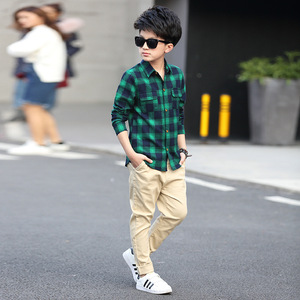 Camisa de Algodón Informal de Manga Larga para Niños Grandes, Primavera-Otoño 2019, Nueva, Popular, Venta al Por Mayor - Product Image 6