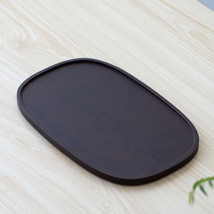 Ensemble de plateaux à thé ovales et rectangulaires noirs pour le service du thé, des fruits secs, du pain, style simple - Product Image 4