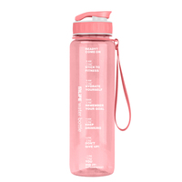 Bouteille d'eau de sport en plastique écologique sans BPA de 32 oz avec marqueur de temps, logo personnalisé, bouteille d'eau motivante pour la salle de sport