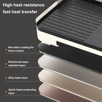 Grill électrique coréen personnalisé en usine, grande capacité, intelligent, antiadhésif, avec déflecteur d'huile pour usage domestique