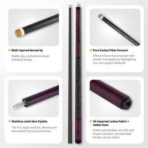 Queue de billard en fibre de carbone 1/2 split |   Nouvelle Queue de Billard Professionnelle 2026 avec Joint en Acier Inoxydable, Queue de Billard Snooker - Product Image 3