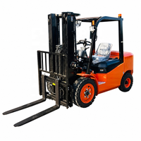 Chariot élévateur électrique tout-terrain 3 tonnes avec écran multilingue et pneus pneumatiques pour opération en quai de chargement