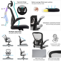 Chaise de bureau pivotante ergonomique en maille noire et blanche, moderne et élégante, pour la maison ou le bureau, OEM
