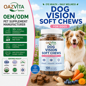 Complément alimentaire pour la vue des chats certifié GMP avec <span class=keywords><strong>huile</strong></span> <span class=keywords><strong>de</strong></span> <span class=keywords><strong>foie</strong></span> <span class=keywords><strong>de</strong></span> <span class=keywords><strong>morue</strong></span> pour la santé oculaire, le soutien immunitaire et la santé respiratoire - Service OEM - Product Image 1