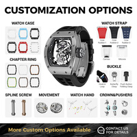 Montre squelette tourbillon pour homme CRONUSART, remontage manuel, boîtier en titane, étanche 5 ATM, verre saphir, bracelet en fluororubber