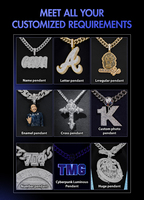 Pendentif personnalisé Hip Hop avec nom, en argent S925, double lettre sertie de diamants, avec anse en forme d'aile d'ange, bijou tendance personnalisé, cadeau
