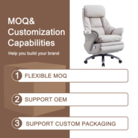 Chaise de bureau pivotante en cuir véritable avec support lombaire, massage électrique ergonomique moderne intelligent, charge USB