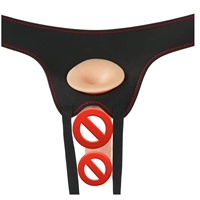 Sous-vêtements avec harnais de pénis réglable et godemichet à attacher, culotte avec godemichet à double tête et plug anal pour femmes