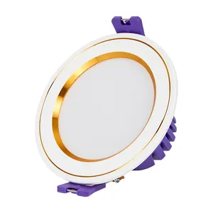 Forme ronde 6W Plafonnier Anti-éblouissement 3 CCT Dimmable Aluminium Led Downlights Pour Projet D'éclairage De Bureau À Domicile