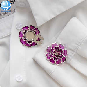Cubiertas de <span class=keywords><strong>Botones</strong></span> de Hortensia con Pétalos de Resina Azul, Adornos para Camisas, Joyas Acrílicas con Flores, Cubierta de Botón Removible para Mujer - Product Image 2