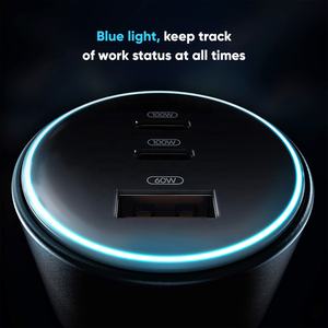 <span class=keywords><strong>VIDVIE</strong></span> LED Light Dual <span class=keywords><strong>Tipo</strong></span> <span class=keywords><strong>C</strong></span> 100W USB 60W <span class=keywords><strong>Cargador</strong></span> de coche de carga rápida para computadoras portátiles Teléfonos móviles - Product Image 3
