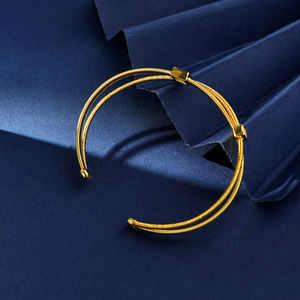 Bijoux Artic, bracelet manchette tendance en argent sterling 925 fait à la main, zircon, plaqué or jaune 18 carats, cadeaux pour l'anniversaire de la petite amie - Product Image 5