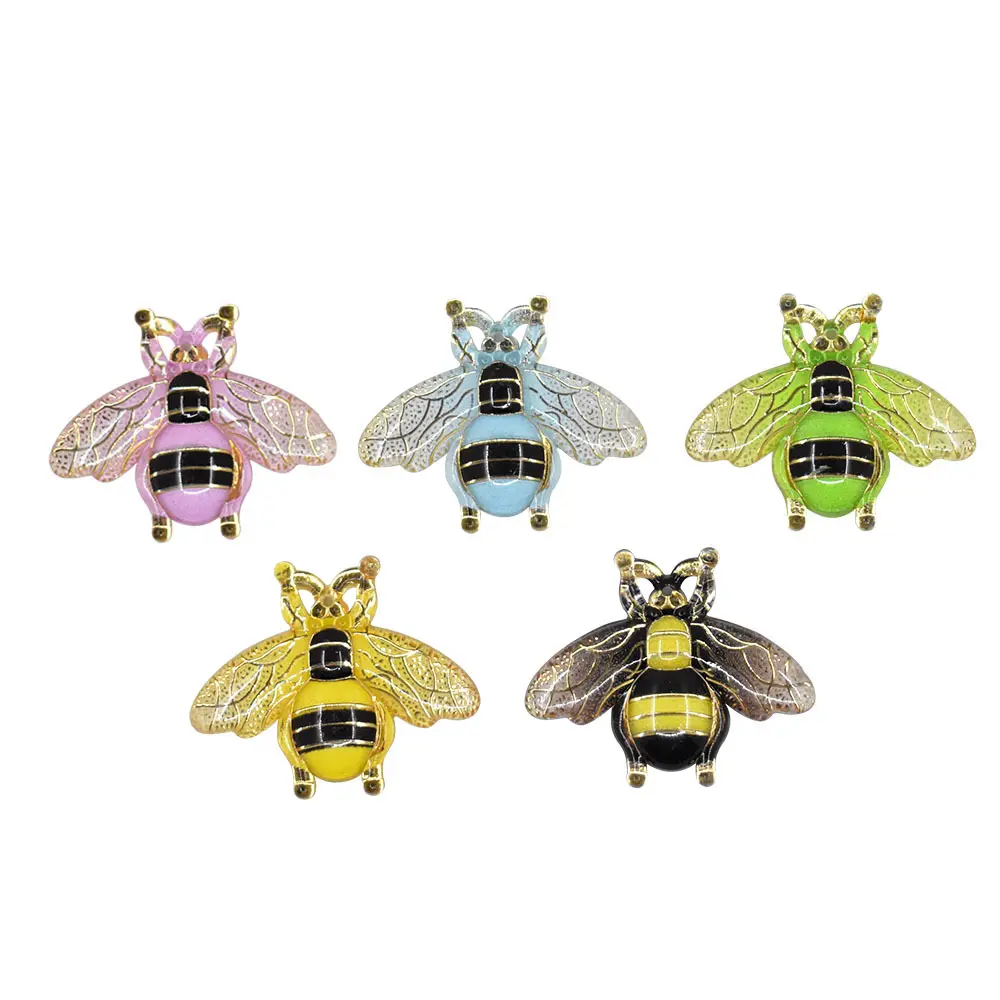 Il più nuovo Kawaii Cartoon Gradient Color Wing Bees Flatback cabochon Scrapbooking artigianato fai da te Dollhouse Toy accessori Decor