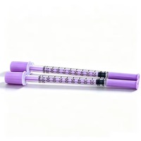 Seringues jetables de qualité médicale stériles bleues, vertes, jaunes avec aiguille 1 ml, 0,5 ml, 0,3 ml en acier inoxydable