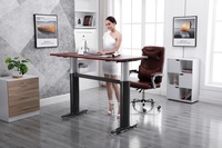 Bureau debout électrique moderne CARENOVO ET-02 en aluminium, poste de travail réglable en hauteur, capacité de charge de 60 kg, garantie 5 ans, pour bureaux