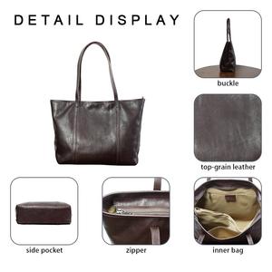 2026 New Luxury Design Genuine Leather Tote Bag Women Vintage Vegetable Tanned Large Capacity Fashion <strong>Handbag</strong> - Product Image 4