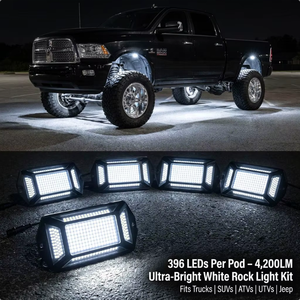ไฟร็อคไลท์สีขาว LED รุ่นใหม่ Kingshowstar 396 ปี 2026 กำลังสูง กันน้ำ โครงอะลูมิเนียม สำหรับรถออฟโรด 12V - Product Image 4