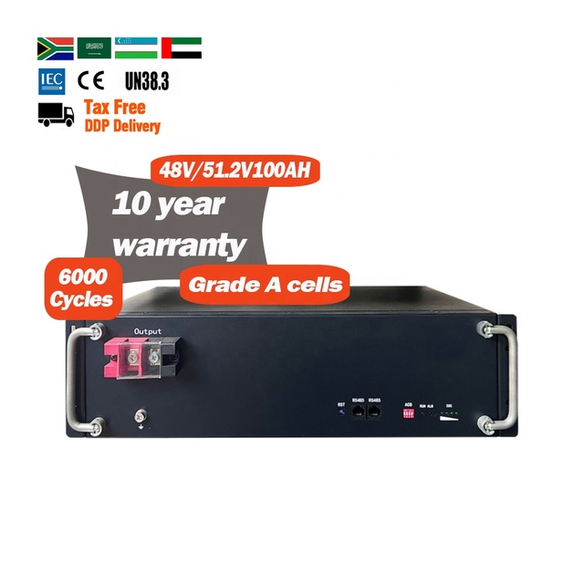 E-Nice Split Rack Mounted CAN Communication Lithium Ion Phosphate Batteries 48V 51.2V 100Ah LiFePO4 Battery for Solar System