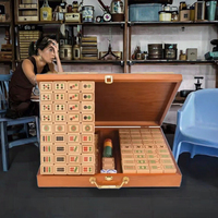 Coffret Cadeau de Luxe Personnalisé en Bois de Hêtre Écologique pour Jeu de Mahjong, Style Nautique, Poli, Lavable, à Suspendre au Mur, Logo Personnalisé, Artisanat Personnalisé