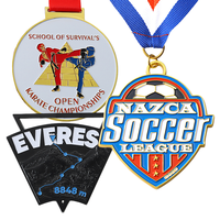 Médailles de football personnalisées, trophées de football sur mesure, faible MOQ, alliage de zinc moulé sous pression 3D, récompenses sportives en gros, or, argent