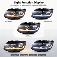Phares avant LED complets d'usine avec animation, lampe de phare de voiture LED, lampe avant de voiture 2015-2019 pour VW CARAVELLE Multivan Kombi T6