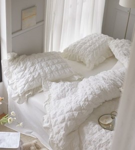 Bộ Ga Trải Giường Kiểu Seersucker Kiểu Hàn Quốc Gợn Sóng Mùa Hè + Vỏ Gối Bộ Ga Trải Giường Kích Thước Tùy Chỉnh - Product Image 4