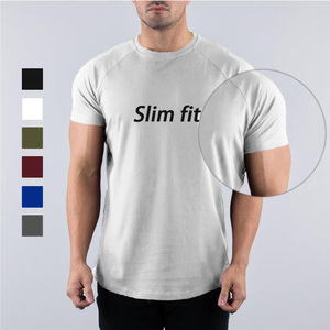 Maglietta da ginnastica da uomo in cotone Anti-sudore di alta qualità t-Shirt in cotone 95% per corsa Slim Fit da uomo t-Shirt a compressione - Product Image 1