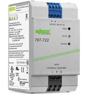 Alimentation électrique monophasée Wagos Industry 787-722 Eco ; 1 phase ; Tension de sortie 24 Vcc ; Courant 5 A ; LED DC-OK originale basse consommation - Product Image 4