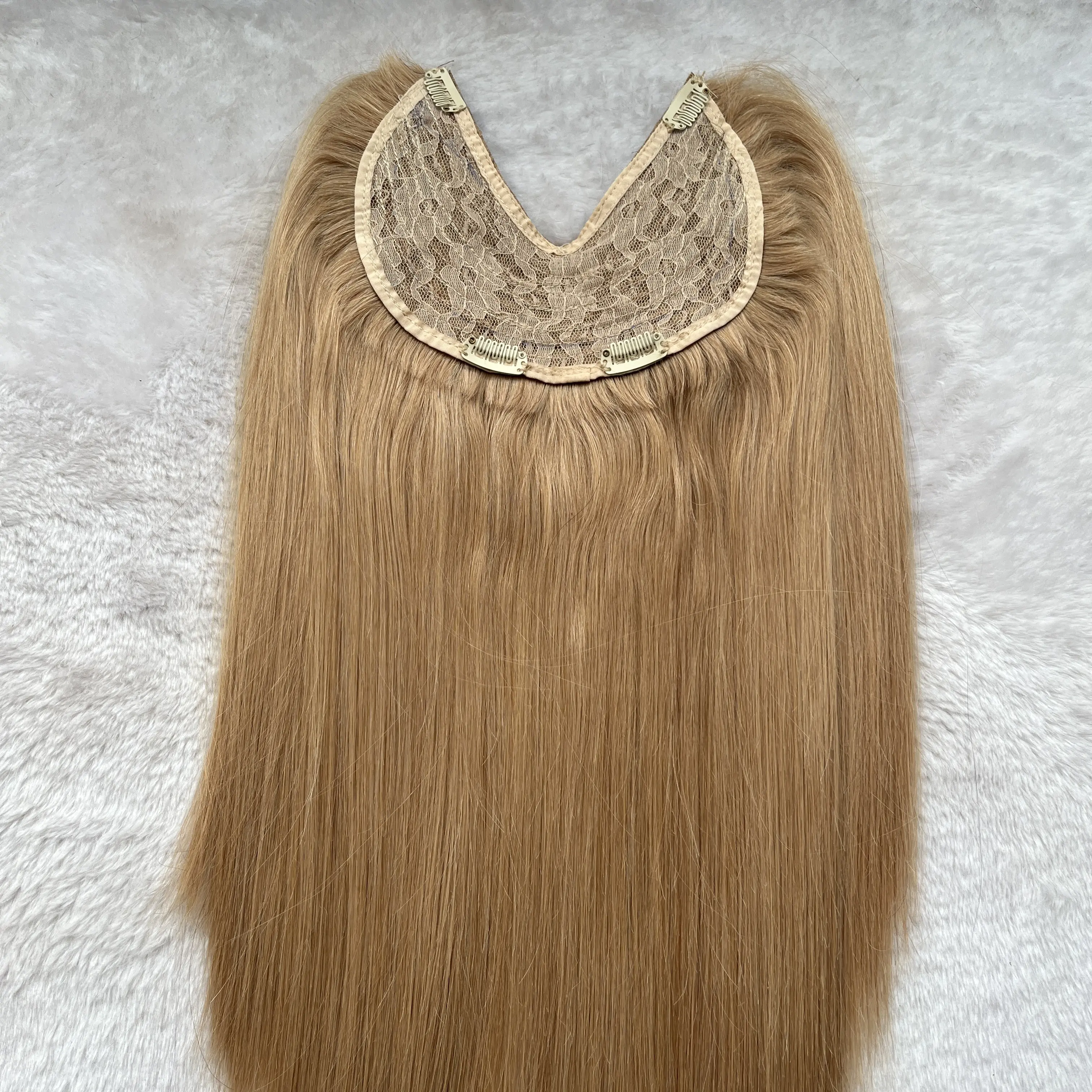 Custom Hair Loss Treatment double mono Base Hair Piece 100%real virgin Human Hair blonde ombre Color Topper For Bald White Women