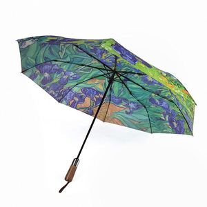 Parapluies pliants en pongé de haute qualité OEM/ODM en gros, boîte cadeau, protection intégrale, entièrement automatiques, 8 baleines, parapluie personnalisé avec logo en verre - Product Image 3
