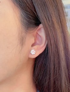 14k 18k सोने की बालियां कस्टम 3 थक्का 0.5ct 1ct 2ct 3 gi प्रमाणित प्रयोगशाला महिला पुरुषों के लिए हीरे की स्टड इयररिंग्स - Product Image 3