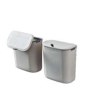Kitchen Hanging Trash Bin Kitchenkitchen Trash Can With Lid 7L-9L Eco-friendly New Kitchen Portable Custom PP Plastic Garbage Wall Hanging Trash Bin Can With Lid