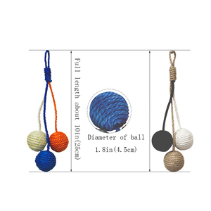 Sisal Hemp <span class=keywords><strong>Cat</strong></span> Toys palline di corda di canapa digrignare denti e artigli appesi fare il suono prendere in giro le palle di gatto - Product Image 6