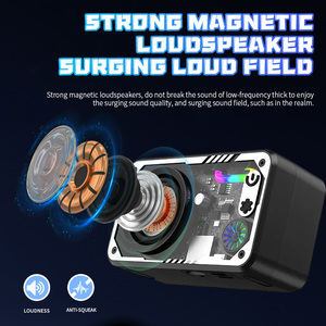 Haut-parleur sans fil V1 mécanique transparent 5W, lumière LED punk colorée clignotante, compatible RGB, haut-parleur Bluetooth - Product Image 6