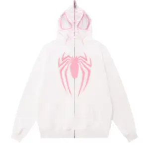 Amerikaanse Vintage Borduurwerk Spider Anime Hoodies Vrouwen Straat Losse Jas Mode Goth Oversized Nieuwe Y 2K Tops Kawaii Kleding